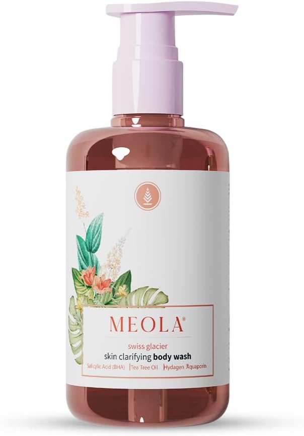 Swiss Glacier Clarifying Body Wash for Women & Men with 2% Salicylic Acid & Acne Buster Complex - 300ml | Infused with Tea Tree Oil - Targets Excess Oil, Clogged Pores, Dullness, and Impurities