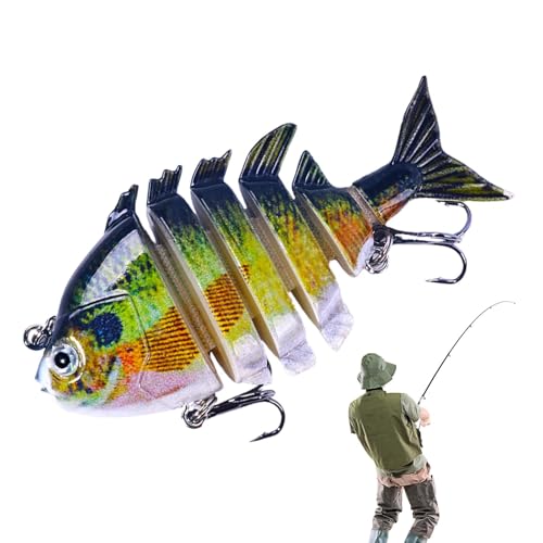 Swimbestes for Bar Lurs - Lurs de Lanzamiento Lento articulado, imitación Realista de Nadando, Cebo versátil para Agua y Agua Salada, Ideal para atraer Bares y Otros Depredadores