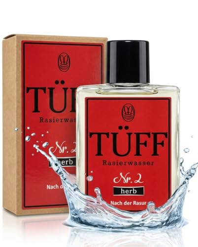 Tüff After Shave Rasierwasser Nr 2 „herb“ 100 ml – Klassisch maskuliner Duft – Erfrischendes Rasierwasser für den Mann - wie früher