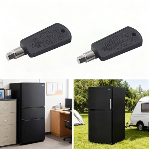 2-Pack Universal Mini Fridge Lock & Freezer Door Key Replacement,Pentagonal Hole Security Key Accessories for Cabinet, Distribution Box,Chassis,Toolbox,Office Refrigerator (5.8x6mm, Black) - Thumbnail 4