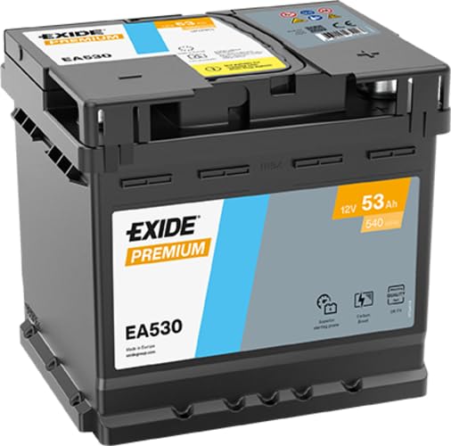 ✅ Descrizione breve (bullet points Amazon): ✔️ Tecnologia Flooded Premium – Batteria Exide EA530 affidabile per auto di piccola e media cilindrata. ✔️ Prestazioni elevate: 53Ah di capacità e 540A di spunto per partenze sicure anche a basse temperature. ✔️ Dimensioni compatte: 207 x 175 x 190 mm (L01), base B13, polarità ETN 0, terminali EN taper post. ✔️ Qualità Exide – Prodotto realizzato da uno dei leader mondiali nel settore batterie automotive. ✔️ Pronta all’uso – Batteria carica, testata prima della spedizione. Nessuna manutenzione richiesta.