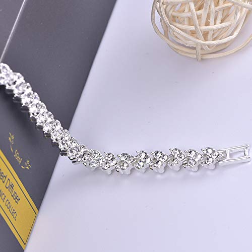 Fuqimanman2020 Cubic Zirconia Tennis Bracelet Elegant Crystal Bracelet Rhinestone Bling Bangles Birthday Holiday Gifts for Women3