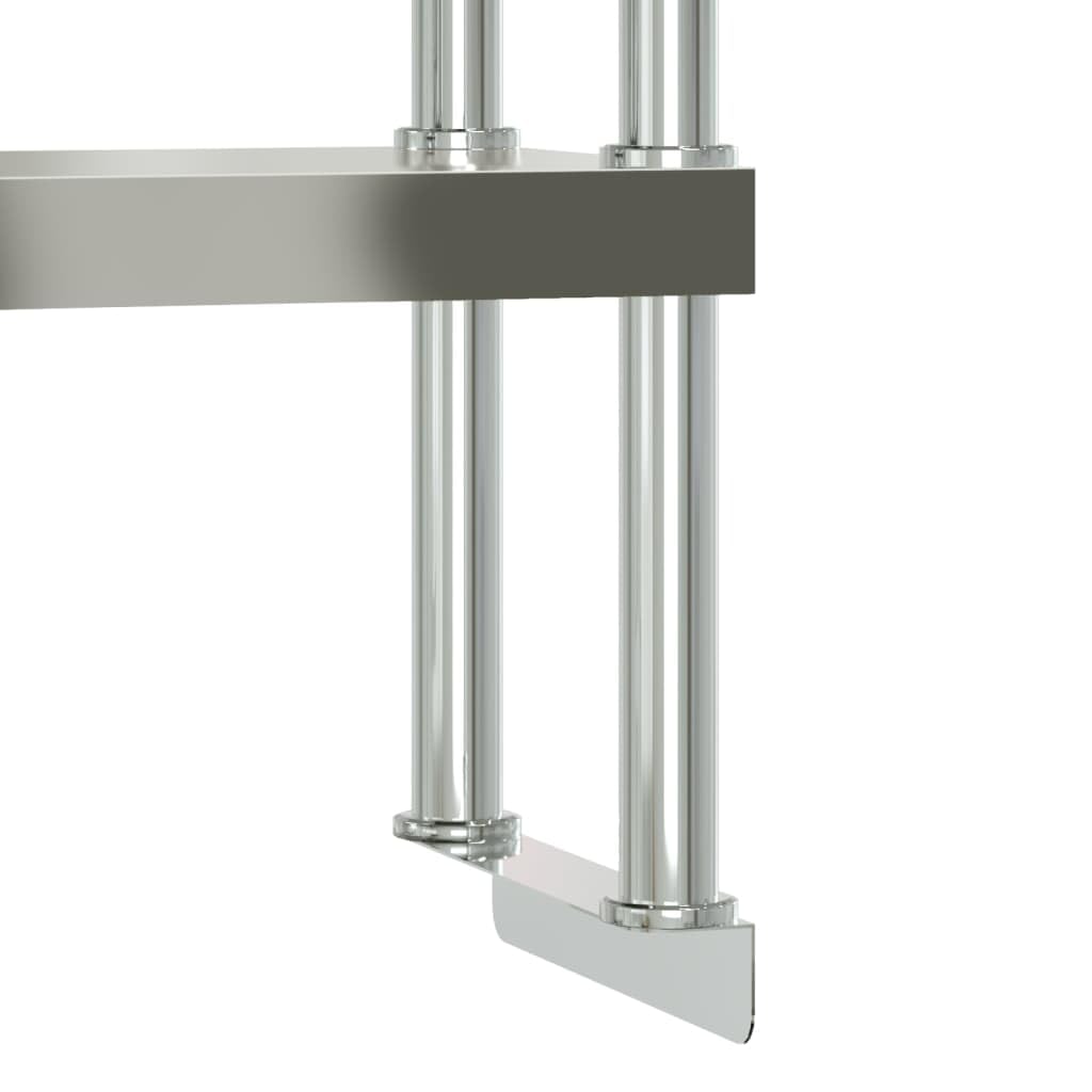 vidaXL Étagère de Table de Travail à 2 Niveaux 110x30x65 cm INOX