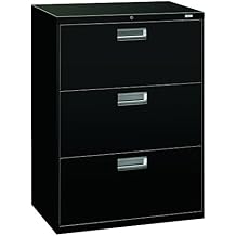 HON 673LP 600 Series 30-Inch by 19-1/4-Inch 3-Drawer Lateral File, Black