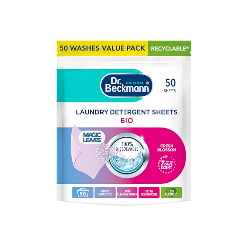 Dr. Beckmann BIO Laundry Detergent Sheets Fresh Blossom, 50 Sheets