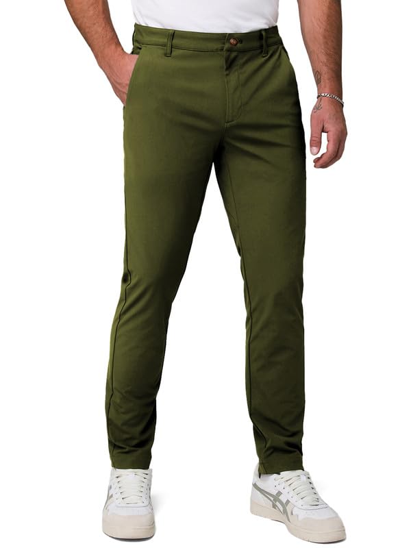 Elegancity Chino Hosen Herren Grün Freizeithose Regular Fit Funktionshose Wasserdicht Business Anzughose M