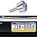 yorpyep 4 PCS License Plate Screws Fastener Kit, Sparkling Rhinestone Car Anti Theft Screw Caps, Cool Funny License Plate Frame Decorative Screws Bolts, Universal for Most Cars, Trucks, SUVs (Blue)