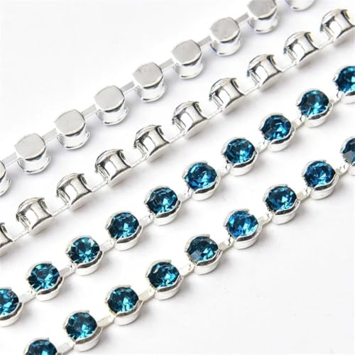 Strass chaîne couture cristal citrine argent accessoire vêtement bijoux - 6