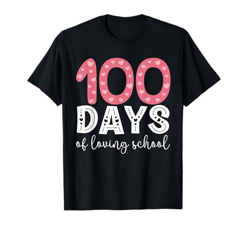 Divertido Happy 100 Days Of School Art 100 Days Of Loving School Camiseta