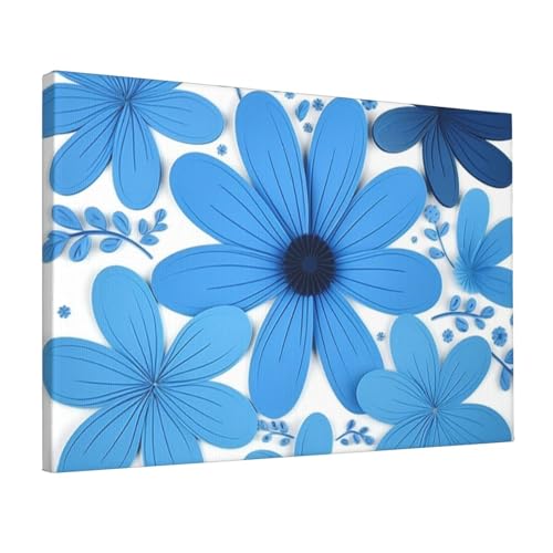 Impression sur toile fleurs bleues pour sublimer votre salon ou bureau
