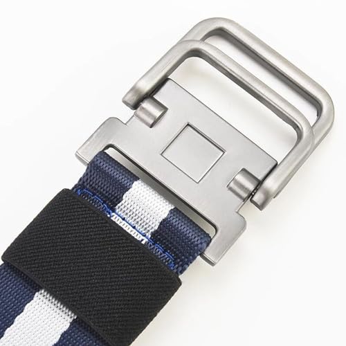 Mens belt black nylon stretchable canvas belts for man jeans Automatic Buckle stripe Classic Fashion2