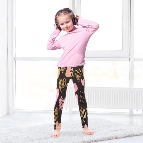 Bolaz Toddler Girls Leggings Printed Yoga Pants Leggings Leopard Heart for Kids4