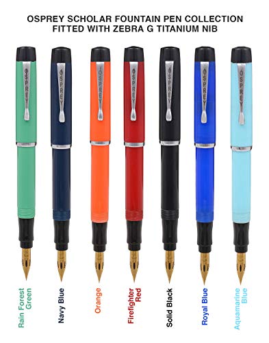 Scholar Fountain Pen Duofold Orange With Standard #6 Fine And Flex Nibs Options (Zebra G Titanium Flex Nib With Custom Converter) #TOP6