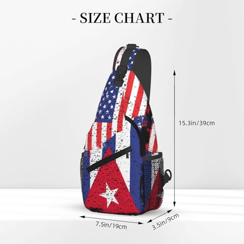 American Cuba Flag Cuban Roots Crossbody Bag Cross Chest Bag Adjustable Sling Backpack Sports Gym Shoulder Bags Travel Cycling Daypack Diagonally Casual Rucksack3