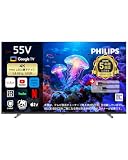 PHILIPS フィリップス チューナーレステレビ 55V型 4K Mini LED 量子ドットスマートテレビ 55インチ Google TV内蔵 ネット動画視聴可能 HDR10/Dolby Atmos対応 VRR MEMC搭載 音声検索対応 MLED800 【公式店限定5年保証】