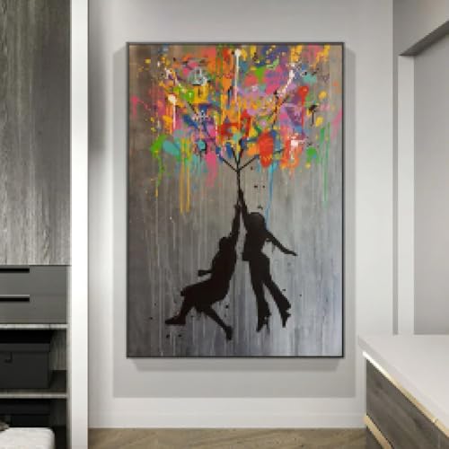 Banksy wall art abstrait graffiti affiche moderne street art de salon grand format