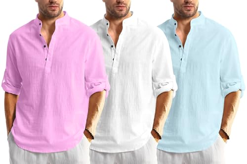 Image of Combo of Men Solid Cotton Blend Straight Kurta Shirt Pack of 2