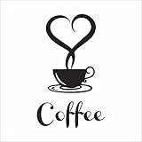 Café pegatinas de pared tienda restaurante decoración de la pared pegatinas decoración del hogar cocina extraíble art deco pegatinas A9 12x20 cm