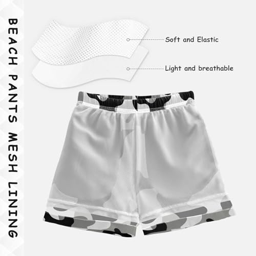 DOMIKING Camouflage Black White Toddler Boys' Swim Trunks Mesh Lining Swim Shorts for Kid Boy Toddler Adjustable Waist4