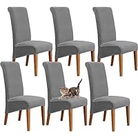 Fluwelen hoge stretch eetkamerstoelhoezen set van 2 afneembare wasbare hoezen voor hotelceremonie, banket, hoge rug, stoelbeschermer voor keuken en restaurant, antracietkleur, set van 2