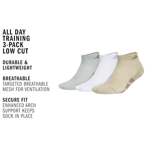 Image of adidas Men's All Day Training Quarter Socks sports performance above the ankle height with cushioning for running (3-Pair)