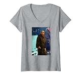 Womens Jay-Z Hip Hop at Glastonbury 2008 by Andy Willsher V-Neck T-Shirt