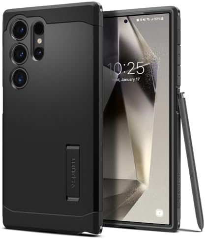Spigen Tough Armor | Samsung Galaxy S24 Ultra Case [Kickstand] [Air Cushion Protection] Galaxy S24 Ultra Back Cover | TPU+PC - Black