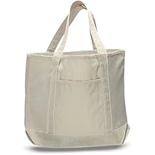 Deluxe Heavy Cotton Canvas Large Tote Bag Natural Single