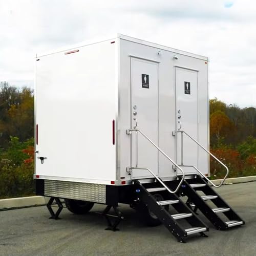 Portable Toilet Trailer with Shower Sink Combo, Outdoor Bathroom Unit, for Camping RV Travel Construction Sites