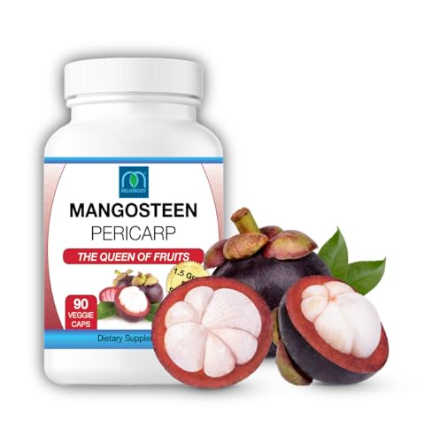 MOJObody Freeze Dried Mangosteen Pericarp Capsules, 1.5 Grams per Serving, 90 Veggie Capsules per Bottle, Xanthone Rich