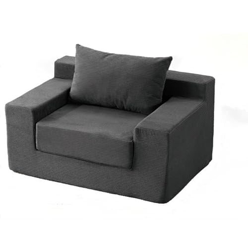 BERUFURA ソファベッド ソファーベッド カウチソファ 1人掛け 幅120cm/180cmフロアソファ ローソファ 高反発ウレタン 洗えるカバー 寝る 座る 完成品 圧縮梱包 おしゃれ シングル 一人暮らし 来客用 (グレー,幅120cm)