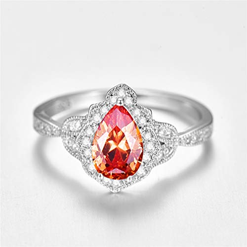 YAZILIND Silver Plated Wedding Ring Teardrop Cubic Zirconia Eternity Rings Women Anniversary Jewelry4