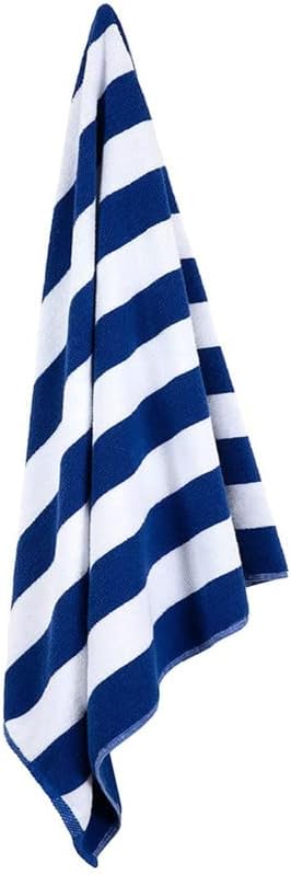 HOME + STUDIO Blue and White Striped Cabana Cotton Stripe Pool Towel, Beach Swimming Spa Towel for Mens & Girls Towel (90 x 180 cm Approx 750 Grams) (1, Blue Stiped)