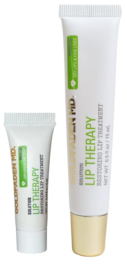 Goldfaden MD Lip Therapy | Restoring Lip Treatment | w/Peptides, Hyaluronic Acid, Fruit Berry Wax, Borage Oil, Rose Hip Oil & Vitamin E | Nourishes, Hydrates & Plumps Appearance 0.14 ﬂ oz / 4 mL