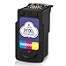 Vividcolor Remanufactured Ink Cartridge Replacement for Canon PG-210 210XL CL-211 211XL for Canon PIXMA MP495 iP2702 iP2700 MX340 MX410 MX420 MP490 MX350 MP250 MP280 Printer (1 Color 1 Black)