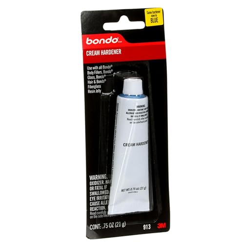 Bondo Cream Hardener 1 Tube 0.75 fl oz., Color Changing During Mixing Ensures Consistency, Lasting Repair, Use with Bondo Fillers (00913)