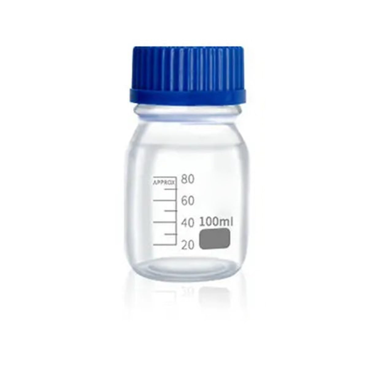 Cristalería de Laboratorio Botella de reactivo de laboratorio transparente/marrón con tapa de rosca, sellada, de 100 ml a 1000 ml, botella de muestra de vidrio(1000ml 1pcs)
