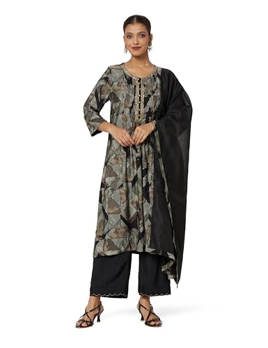BIBA Modal Printed Regular Casual Kurta With Palazzo And Stole - Price ...