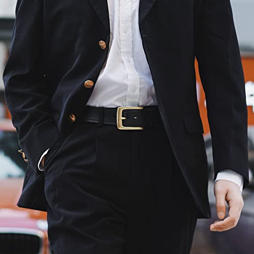 VIPERADE VD2 Men's Full Grain Leather Handmade Belt with Brass Single Prong Buckle, Fashion&Classic Casual Jeans Belt4