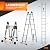 Telescoping Ladder 16.5 FT A Frame, Extension Multi-Purpose with Balance Bar Heavy Duty 330 lbs Max Capacity for Home and Outdoor Work, Silver