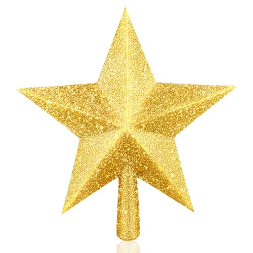 Estrela Árvore De Natal, 20Cm Estrela Natal - Leve, Clássica, Oca, Decoração De Festa Em Casa, Estrelas Natalícias De Ponta Oca, Fácil Montagem