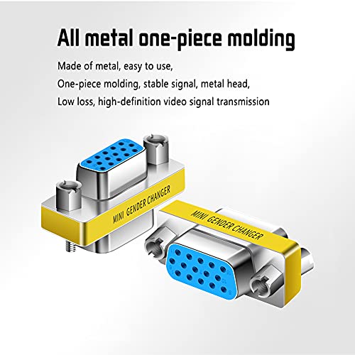 Lnhcaw Vga Connector,Hd New 15 Vga Svga Kvm Three Conversions,Female To Female,Male To Female,Male To Male, Gender Changer Adapter Coupler,Mini Gender Changer (2, Female To Female) #TOP5