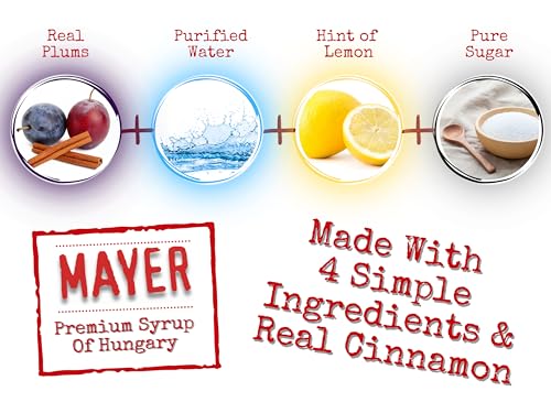 Image of Mayer Premium Cinnamon Plum Syrup - Award-Winning, All-Natural, Vegan, Gluten-Free, Made with 100% Real Fruits, (16.9oz), Perfect Coffee Syrup & Cocktail Syrup, No Artificial Additives (1 Pack)