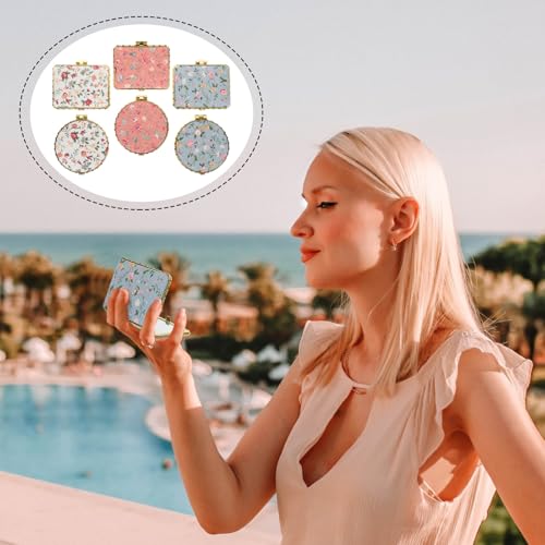 Miroir de maquillage portable compact pliable double face verre - 7