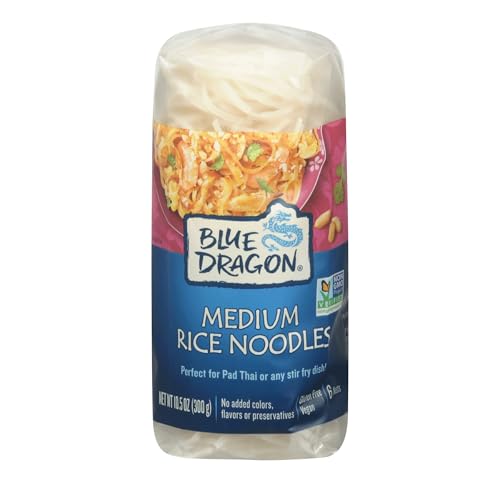 Blue Dragon Medium Rice Noodles - 10.5oz (Pack of 4) - Noodle Nests Made from Rice Flour & Water - Quick & Versatile Base for Asian Stir-Fries, Pad Thais & Soups
