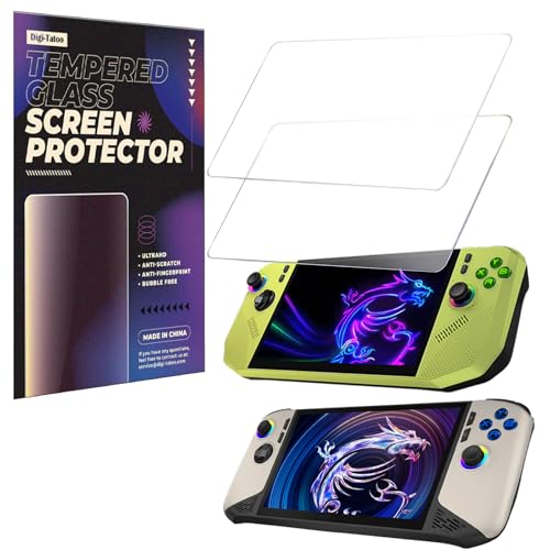 Digi-Tatoo [Matte 2 Pack] 9H Tempered Glass Screen Protector Compatible with 2025 MSI Claw A8/ Claw 8 AI+ A2VM Handheld Game Console (8 inch), Anti-Scratch, Anti-Fingerprint, Bubble-Free