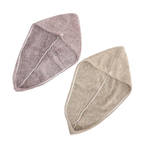 OATIPHO 2 Piezas Toalla de Secado para Cabello de Coral Fleece Gorro Turbante Reutilizable Absorbente y Práctico para Ducha Protección Casa y