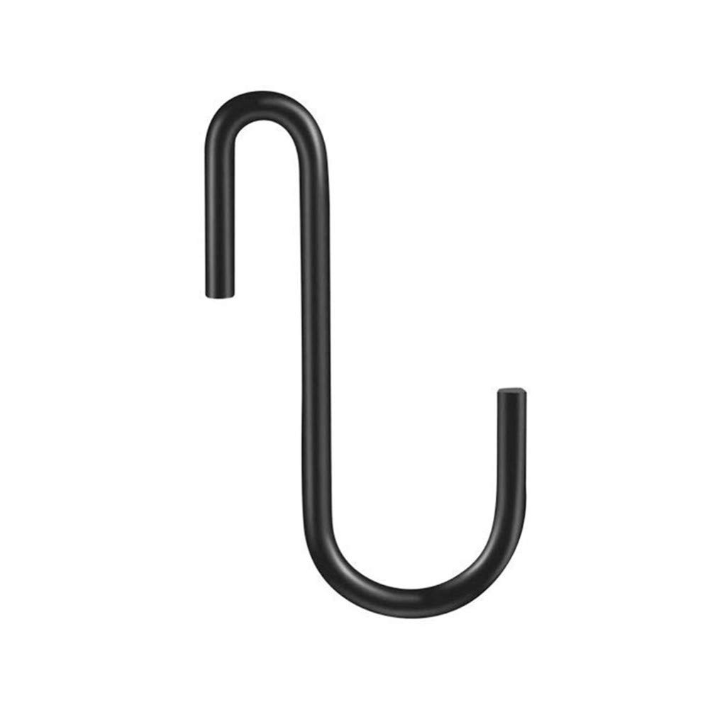 S Shaped Hooks, S Hooks for Hanging Pots and Pans Heavy Duty S Hooks for Bedroom Bathroom and Kitchen S Hooks for Hanging Clothes Plants Outdoors Black (14)