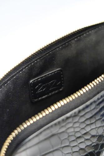 Noir Onyx Crocodile Cosmetic Bag - Luxury Vegan Leather Makeup Bag – Black Crocodile Texture Organizer, Beauty Bag for Travel, Skincare & Makeup Storage3