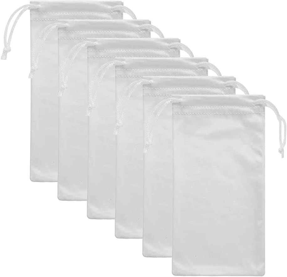 6pcs Eyeglasses Sunglasses Microfiber Pouch Bag, Cell Phone Storage Pouch 7.1" x 3.5"